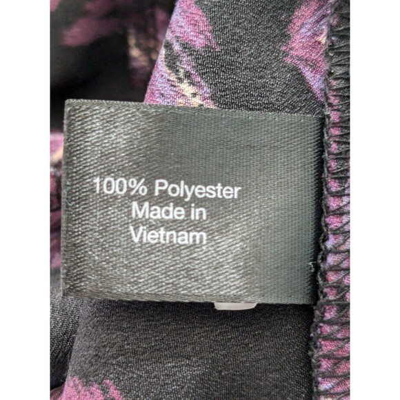 LANE BRYANT Top Women's Plus Sz 22 Blouse Black Purple Laceup Boho Peasant Shirt - Picture 12 of 15